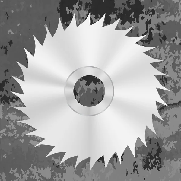 Disco de sierra de metal plateado — Vector de stock