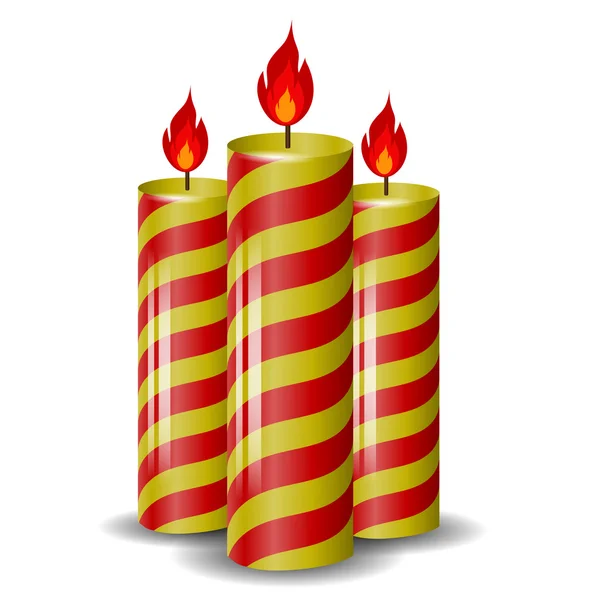 Conjunto de velas de cera amarilla roja . — Vector de stock