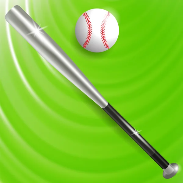 Baseball bat i piłka — Wektor stockowy