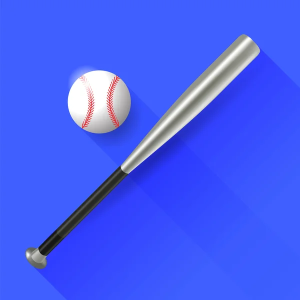 Basebollträ och boll — Stock vektor