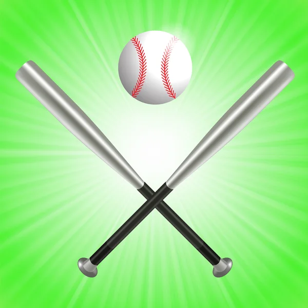 Baseball bat i piłka — Wektor stockowy