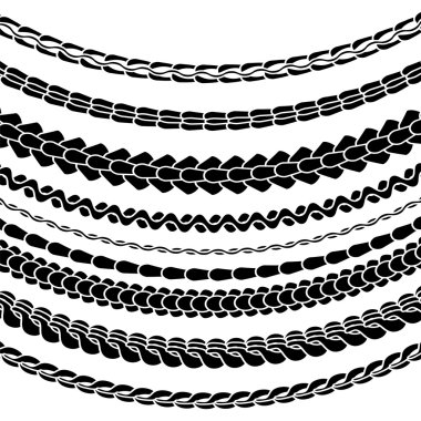 Çeşitli zinciri siluetleri kümesi