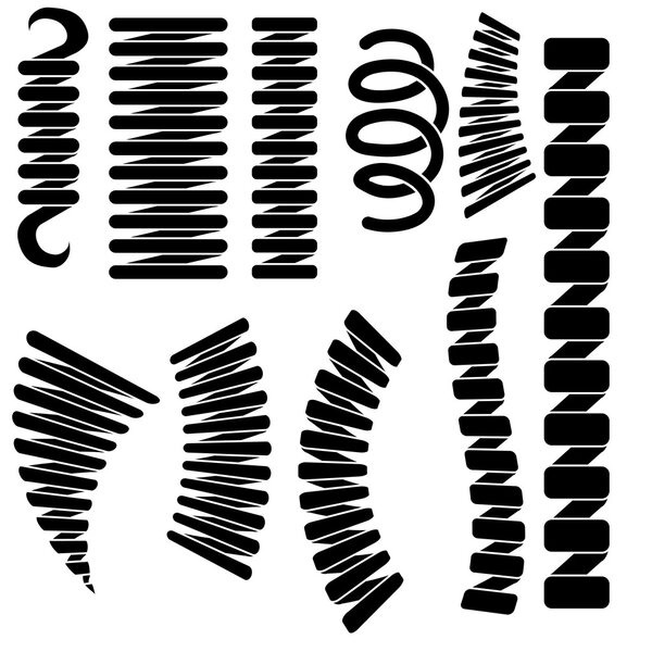 Set of Springs Silhouettes