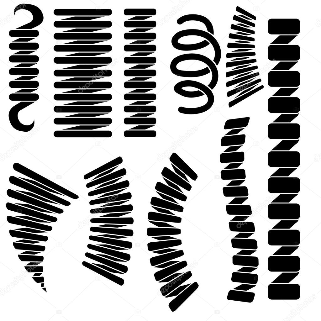 Set of Springs Silhouettes