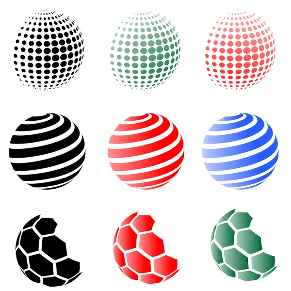 Set of Different Spheres — Stock Vector