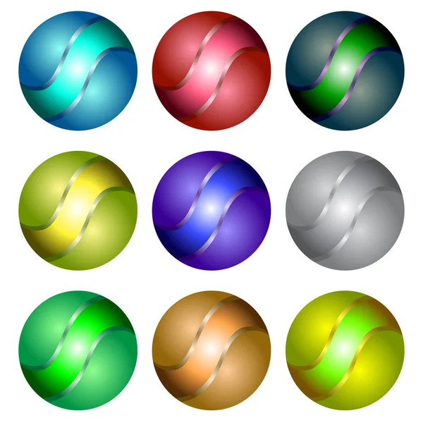Conjunto de diferentes esferas —  Vetores de Stock