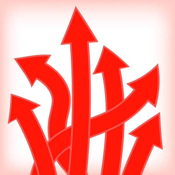 Aantal rode pijlen — Stockvector