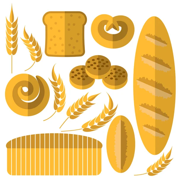 Conjunto de productos de panadería — Archivo Imágenes Vectoriales