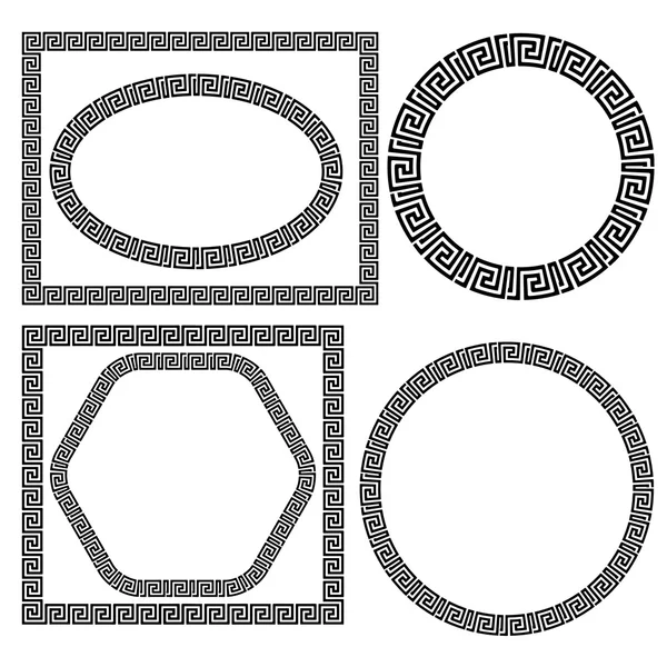 Conjunto de marcos ornamentales griegos — Archivo Imágenes Vectoriales