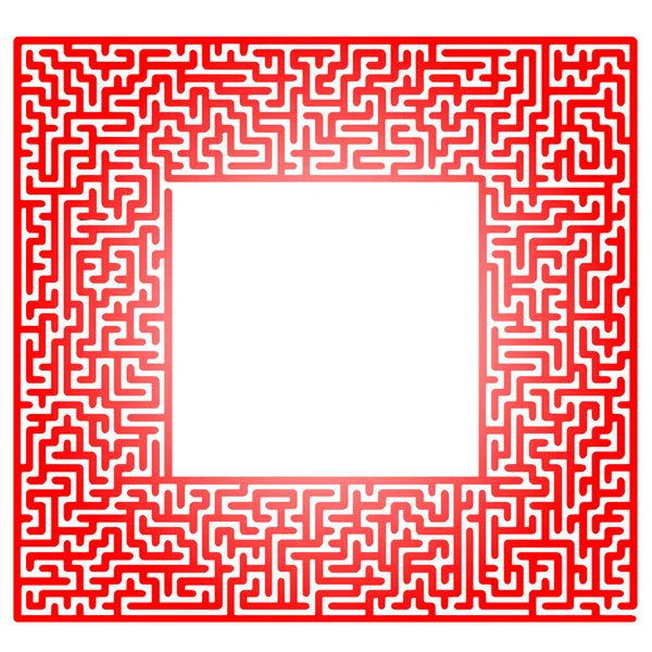 Červený labyrint izolovaných na bílém pozadí — Stockový vektor