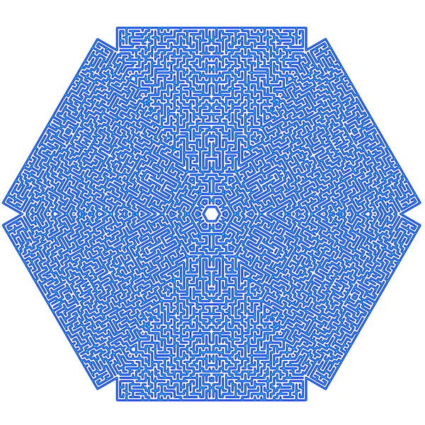 Blauwe labyrint. Kinderen doolhof — Stockvector