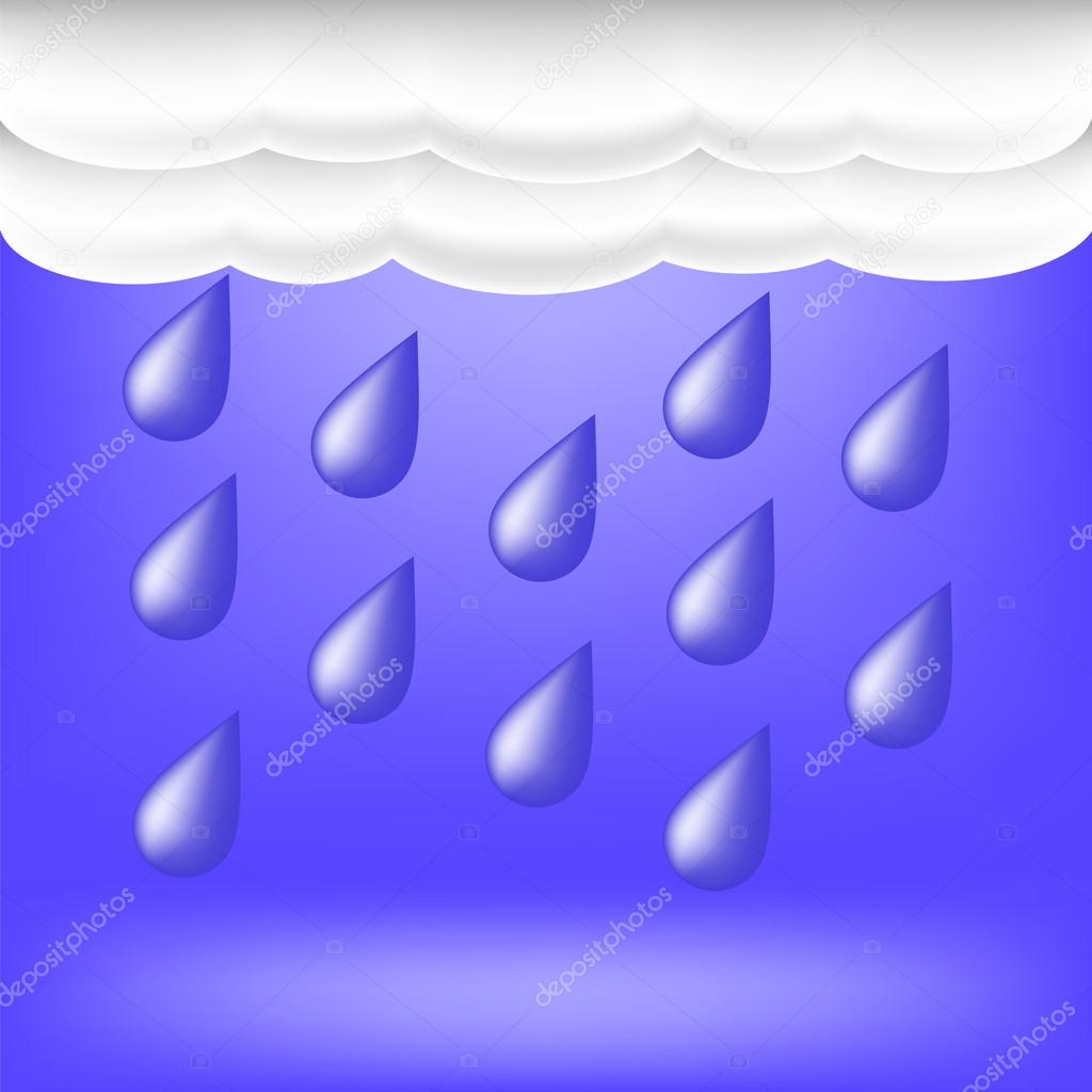 Rainy Weather. Raindrops Falling