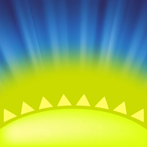 Partie du soleil jaune — Image vectorielle