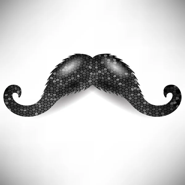 Moustache mosaïque sombre — Image vectorielle