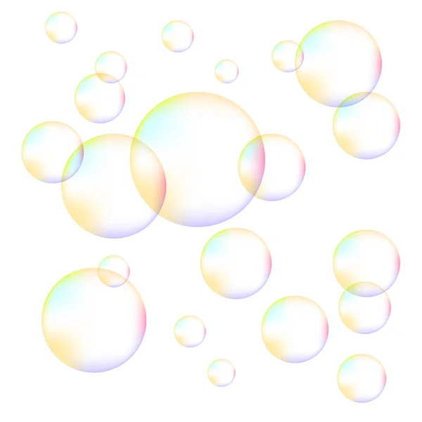 Burbujas de espuma coloridas transparentes — Vector de stock