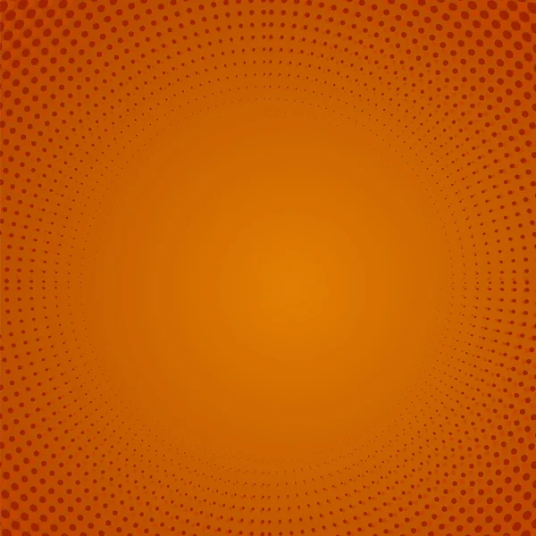 Halvtonsmönster. Prickar på Orange bakgrund. — Stock vektor