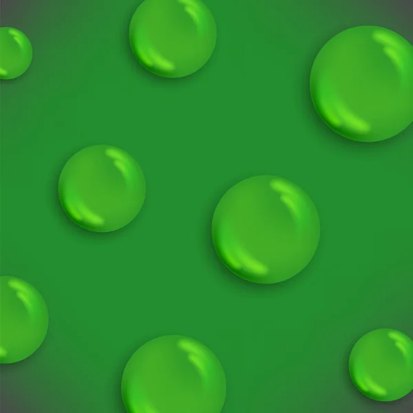 水滴分离在绿色背景上的一套 — 图库照片