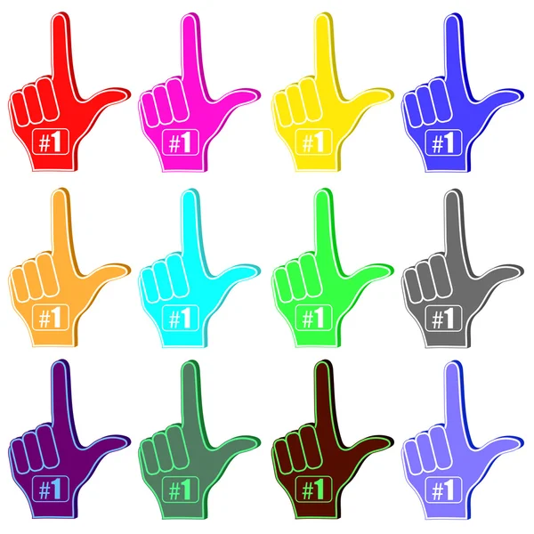 Foam Fingers Siluete — Vector de stoc