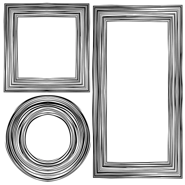 Set of  Different Wooden Frames — Stock Vector