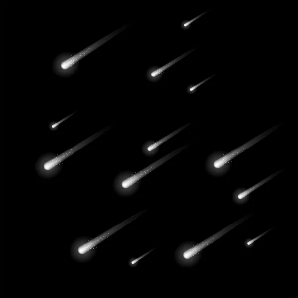 Estrellas fugaces. Meteoros cayendo — Vector de stock