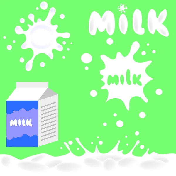 Milk Box and  Blots — Stock Vector