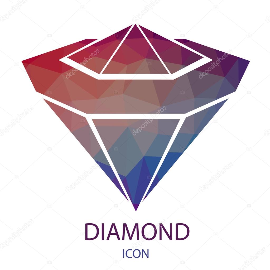 Diamond Icon. Diamond Logo Isolated on White Background