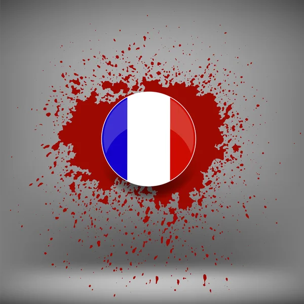 French Icon and Blood Splatter — Stock Vector