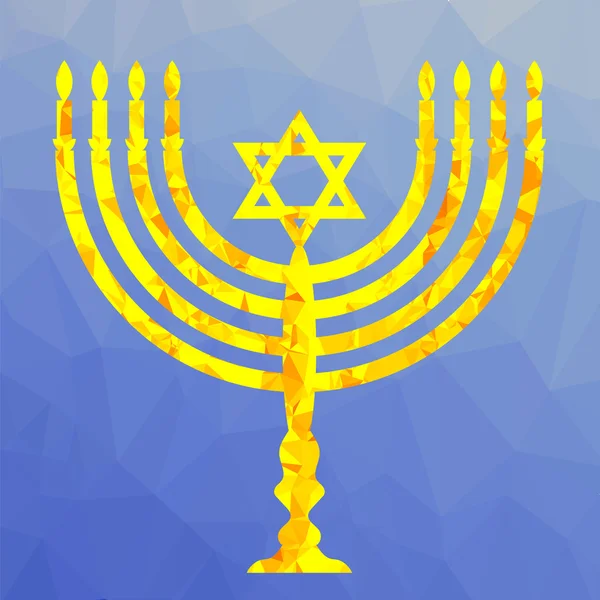 Gul mosaik Menorah — Stock vektor