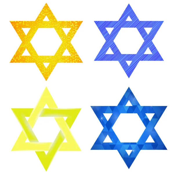 Набір жовто-сині Мозаїчна David зірок — стоковий вектор