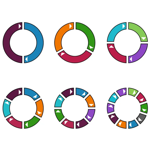 Uppsättning färgglada cirklar — Stock vektor