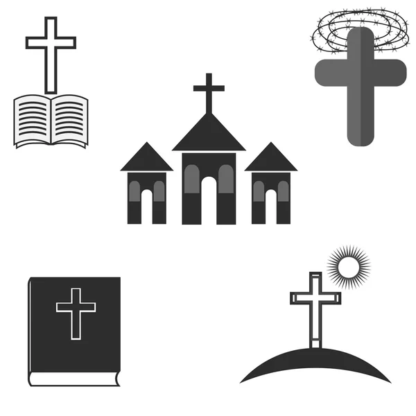 Ensemble d'icônes de religion — Image vectorielle