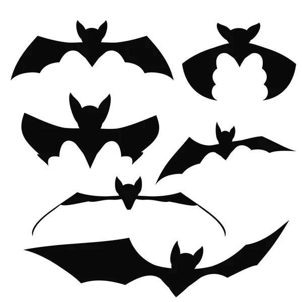 Silhouettes de chauves-souris noires — Image vectorielle