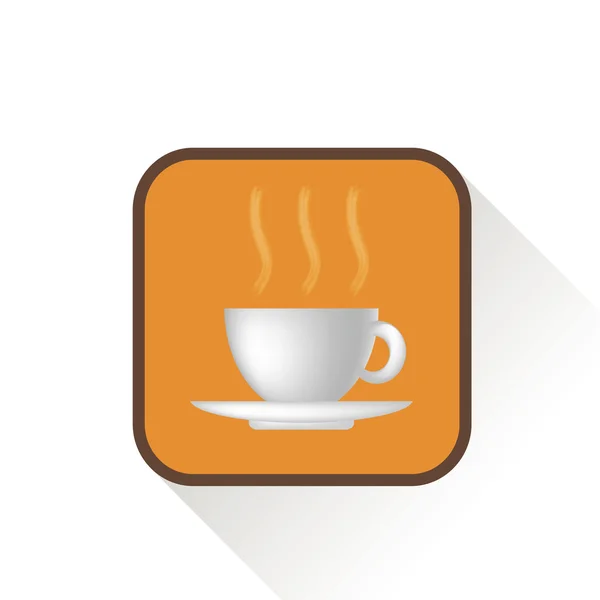Icono del café Sombra larga — Vector de stock