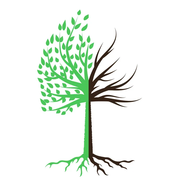Träd siluett ikon — Stock vektor