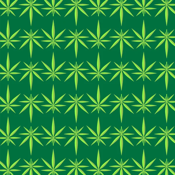Patrón de marihuana verde — Vector de stock