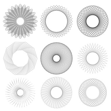 Daire geometrik süsler kümesi