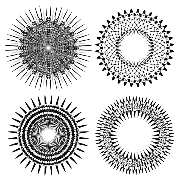 Set of Circle Geometric Ornaments — Stock Vector