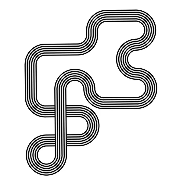 Siyah beyaz şeritli çizgi sembolü — Stok Vektör