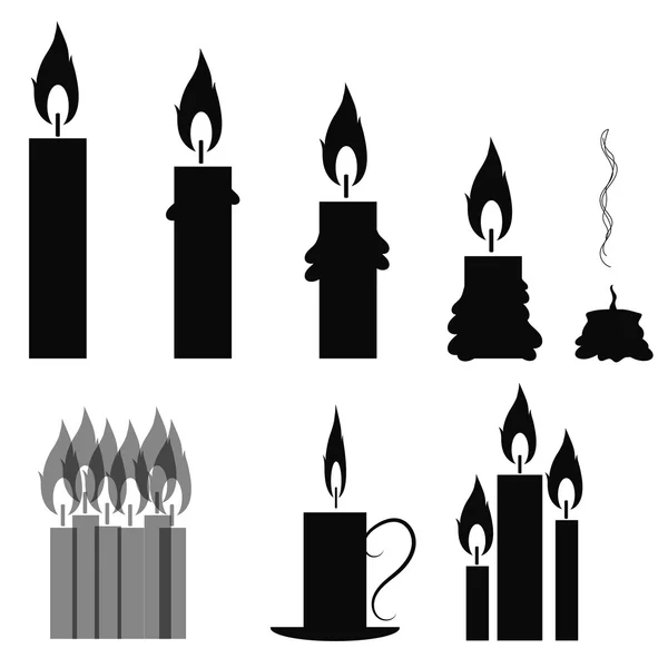 Farklı yazma Retro mumlar kümesi