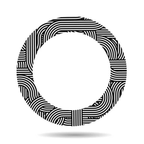 Pruhované rámeček kruh — Stockový vektor