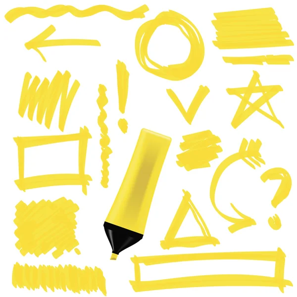 Yellow Marker Isolated — Stock Vector