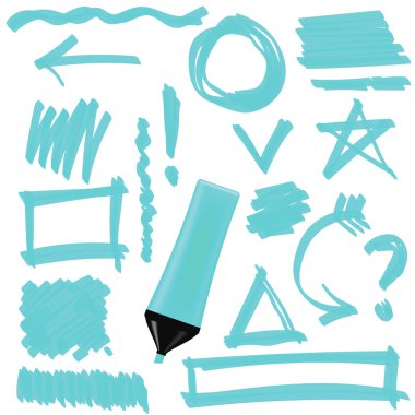 Set of Graphic Signs. Arrows, Correction Lines clipart