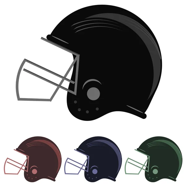 Coloridos iconos del casco de fútbol — Archivo Imágenes Vectoriales