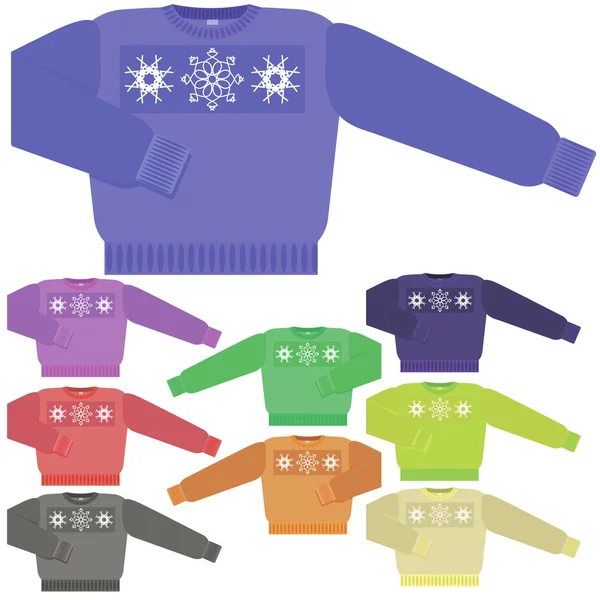 Conjunto de suéteres coloridos para hombres — Archivo Imágenes Vectoriales