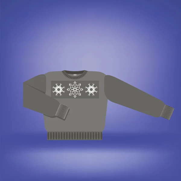Sweater wol abu-abu - Stok Vektor