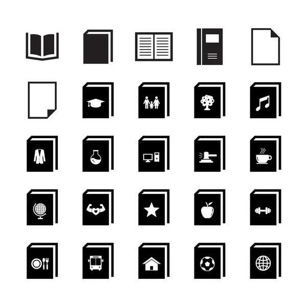 Libro icono conjunto — Archivo Imágenes Vectoriales