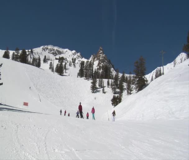 Skifahrer gleiten — Stockvideo