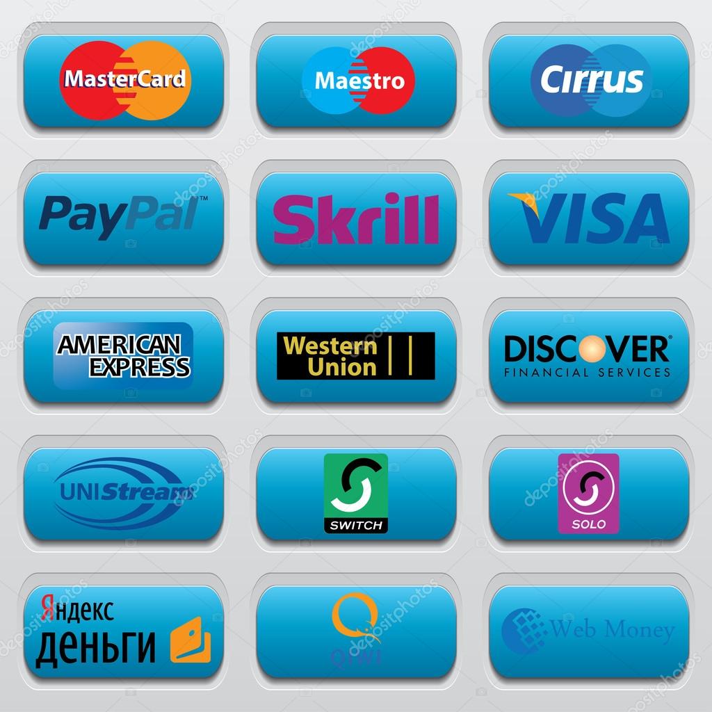 Credit card logos — Stock Vector © Lappenno2 #107889254