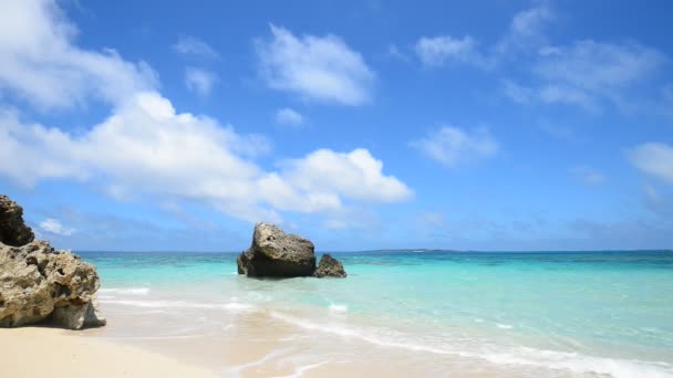 Красивый пляж на Окинаве — стоковое видео