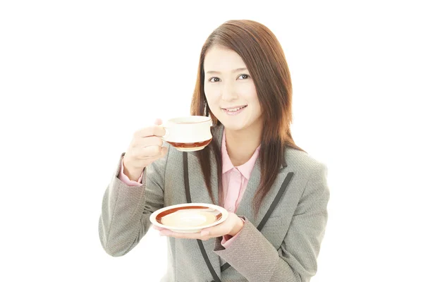 Mulher de negócios beber café. — Fotografia de Stock
